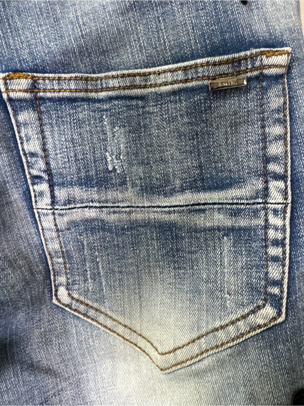 AMIRI MX1 32x30 Light Wash Distressed Skinny Jeans Designer Denim made in USA - Picture 4 of 10